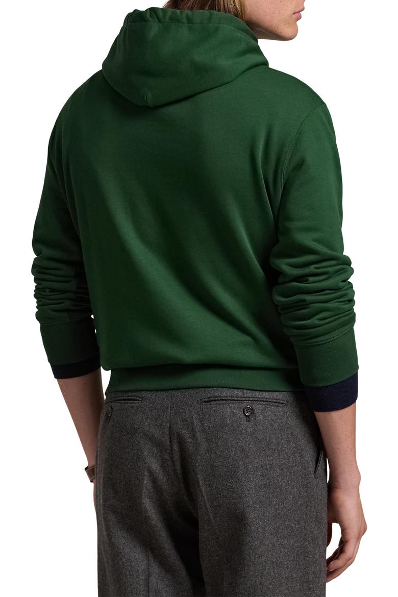 Polo Bear Fleece Graphic Hoodie, Alternate, color, F24 VINTAGE PINE HOLIDAY BEAR