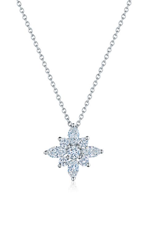 Diamond Starburst Pendant Necklace