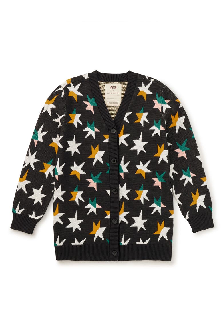 Long Iconic Stars Cardigan, Main, color, Colorblock Stars