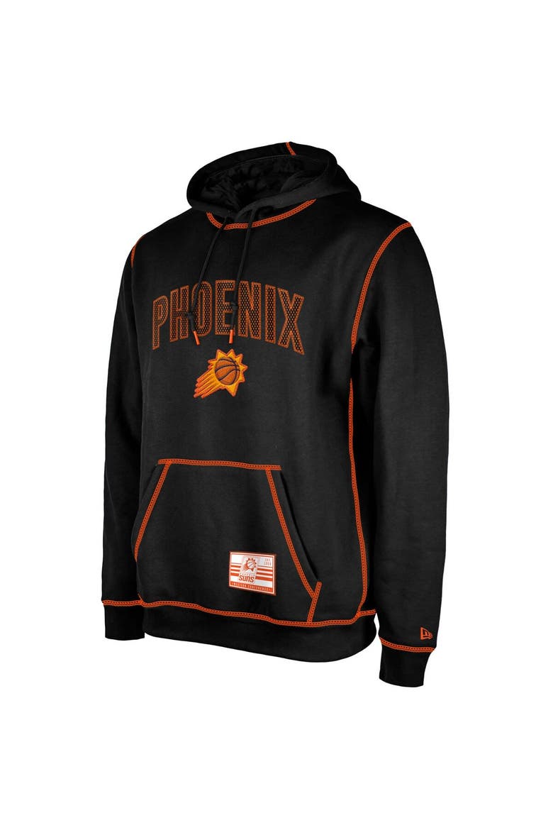 Men's New Era Black Phoenix Suns 2023/24 City Edition Satin Stitch Elite Pack Pullover Hoodie, Alternate, color, Black