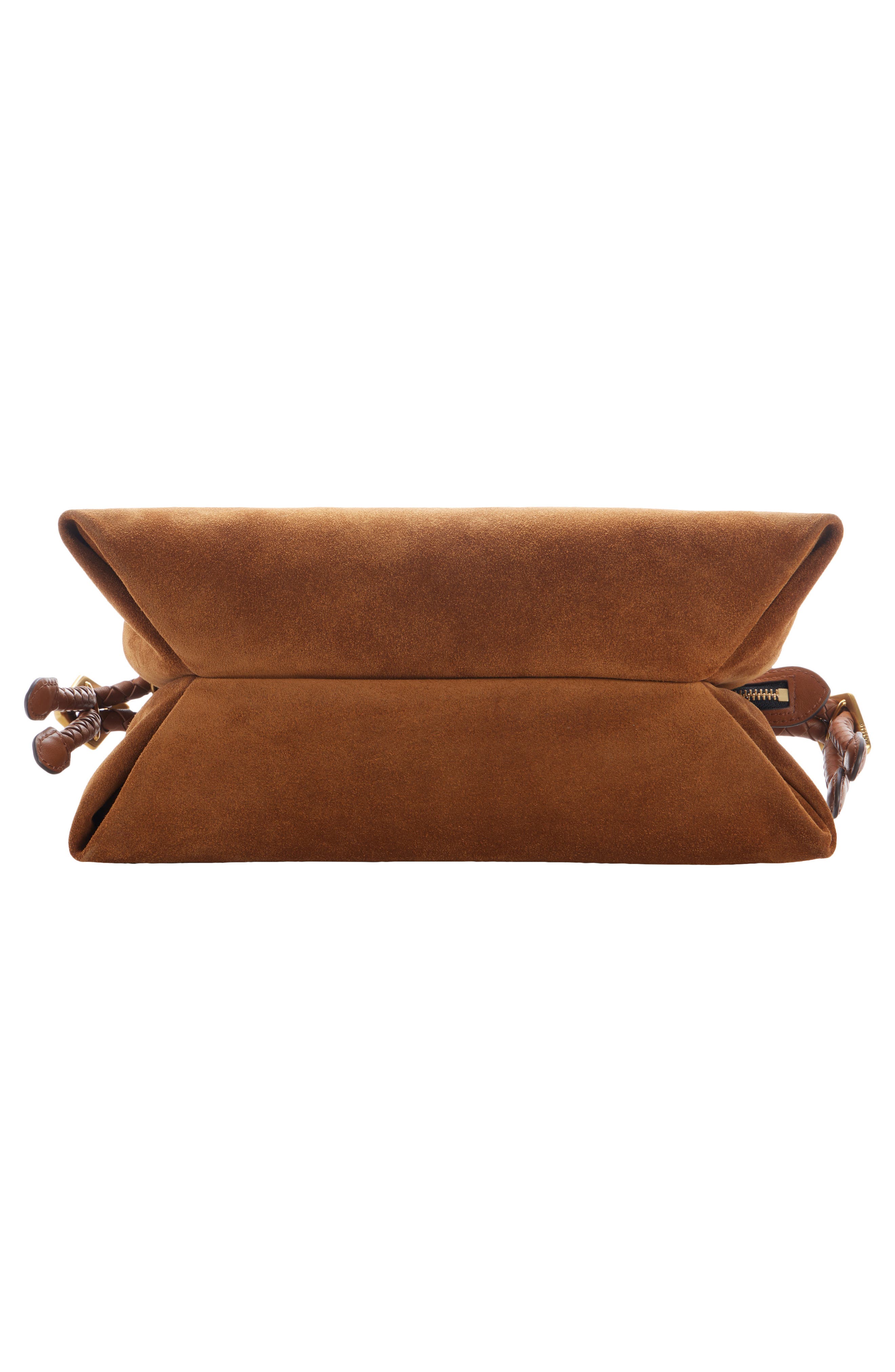 Pipa Suede Handbag, Alternate, color, COGNAC 50CO