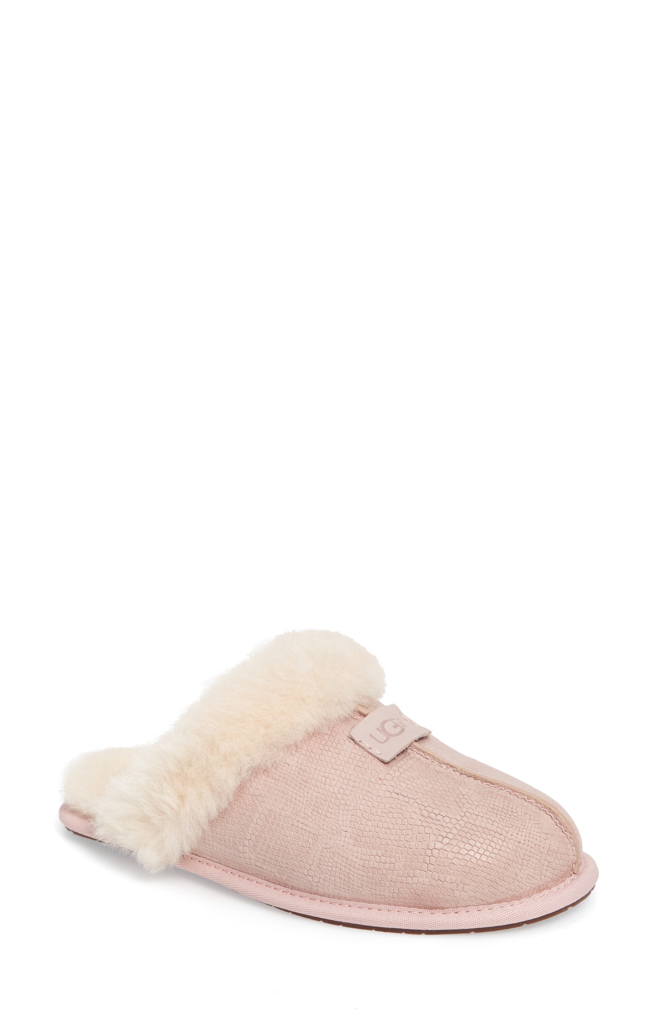 Scuffette II Snake Embossed Slipper, Main, color, QUARTZ LEATHER