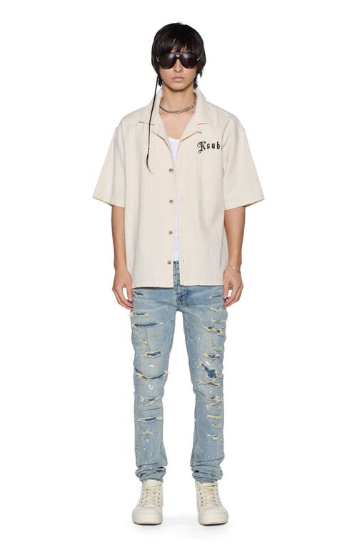 Ksubi Van Winkle Ripped Scatter Skinny Jeans In Blue