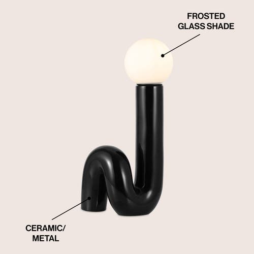 Jonathan Y Katya 18" Scandinavian Minimalist Ceramic Spiral Tube Led Table Lamp In Black