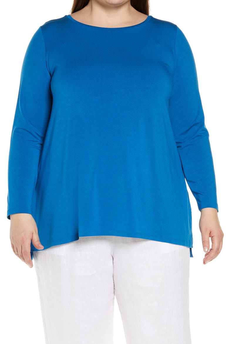 Long Sleeve Boatneck Jersey Top, Main, color, MARINE