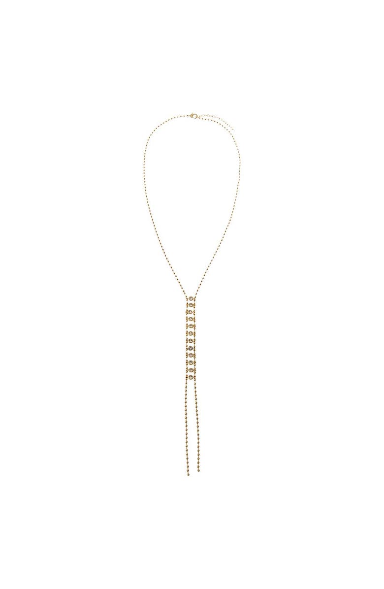 BY ADINA EDEN Beaded Ball Bezeled Lariat Necklace, Alternate, color, Gold