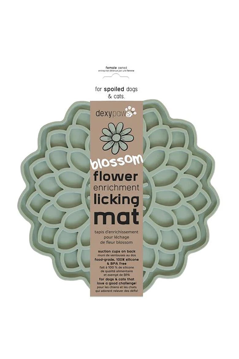 Enrichment Lick Mat, Grooved Silicone, Main, color, Green