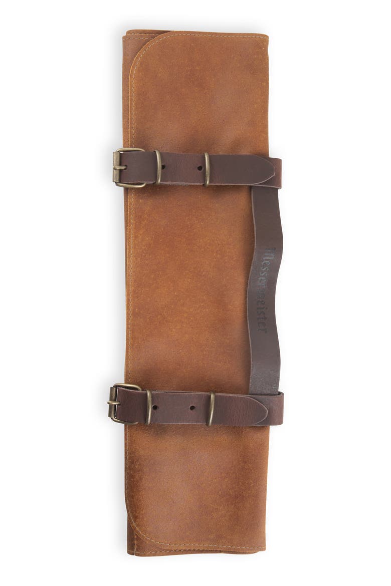 Vintage Leather Amber 7 Pocket Knife Roll, Main, color, Leather