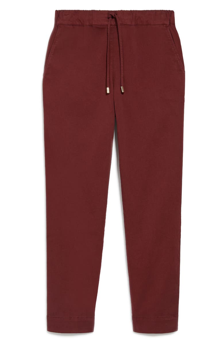 Max Mara Leisure Terreno Drawstring Stretch Cotton Ankle Pants, Alternate, color, Brick Red