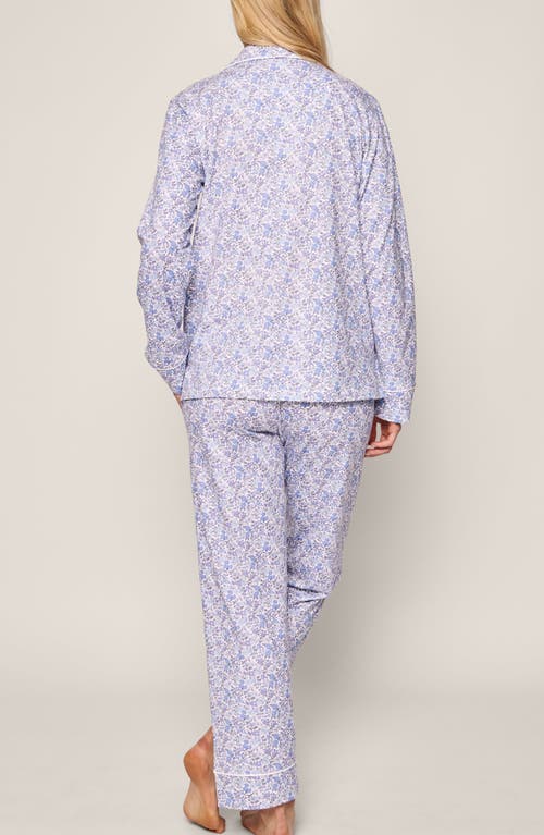 Petite Plume Floral Print Pima Cotton Pajamas In Blue