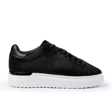 Pony Hair Low-Top Platform Trainers