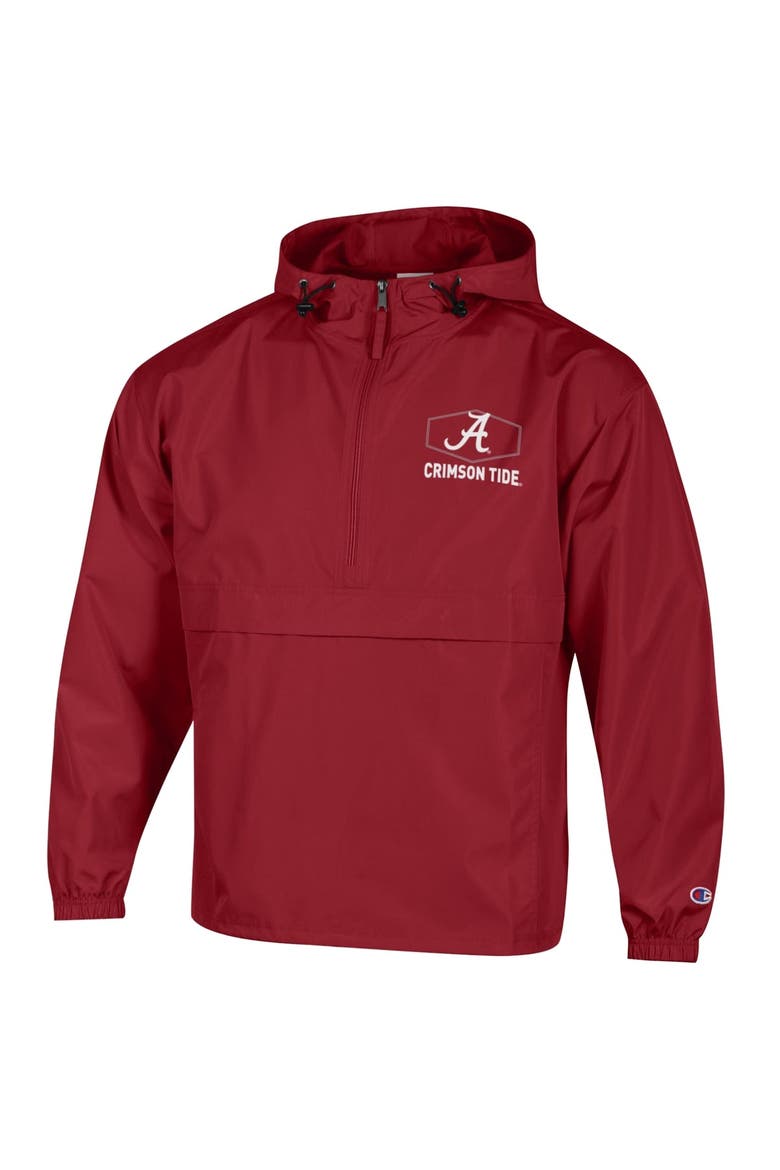 Men's Champion Crimson Alabama Crimson Tide Delay Packable Half-Zip Jacket, Alternate, color, Crimson