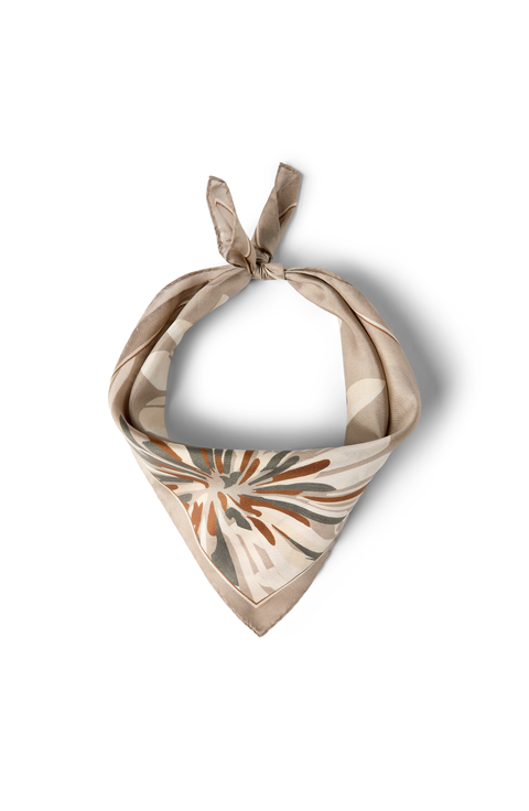Bloom print pongee foulard