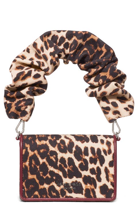 natasha downtown leopard fabric top handle bag