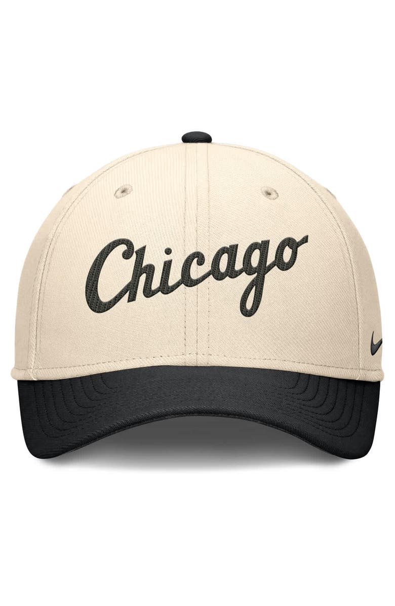 Nike Men's Nike Natural/Black Chicago White Sox Statement Rise Performance Flex Hat, Alternate, color, Natural