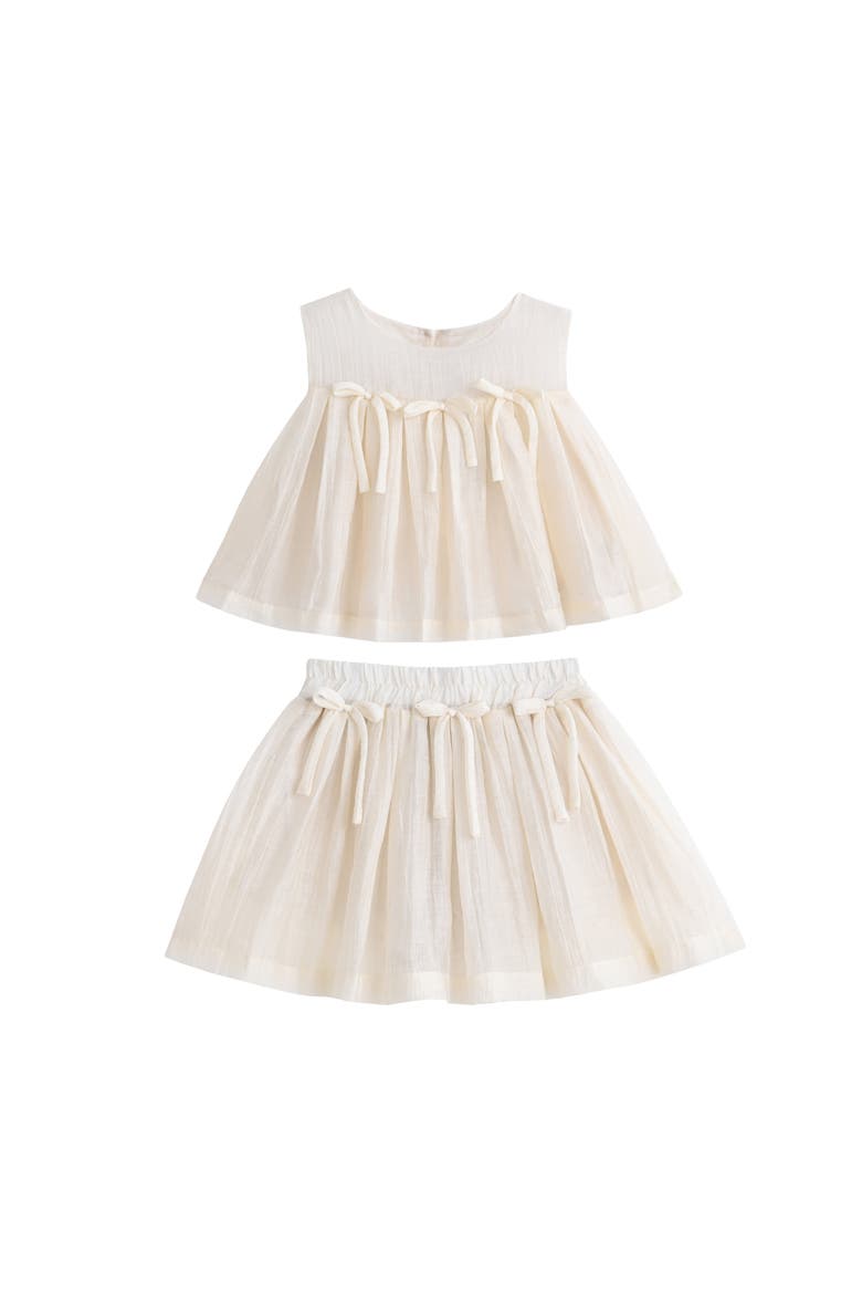 Skirt Set with Bows, Main, color, White