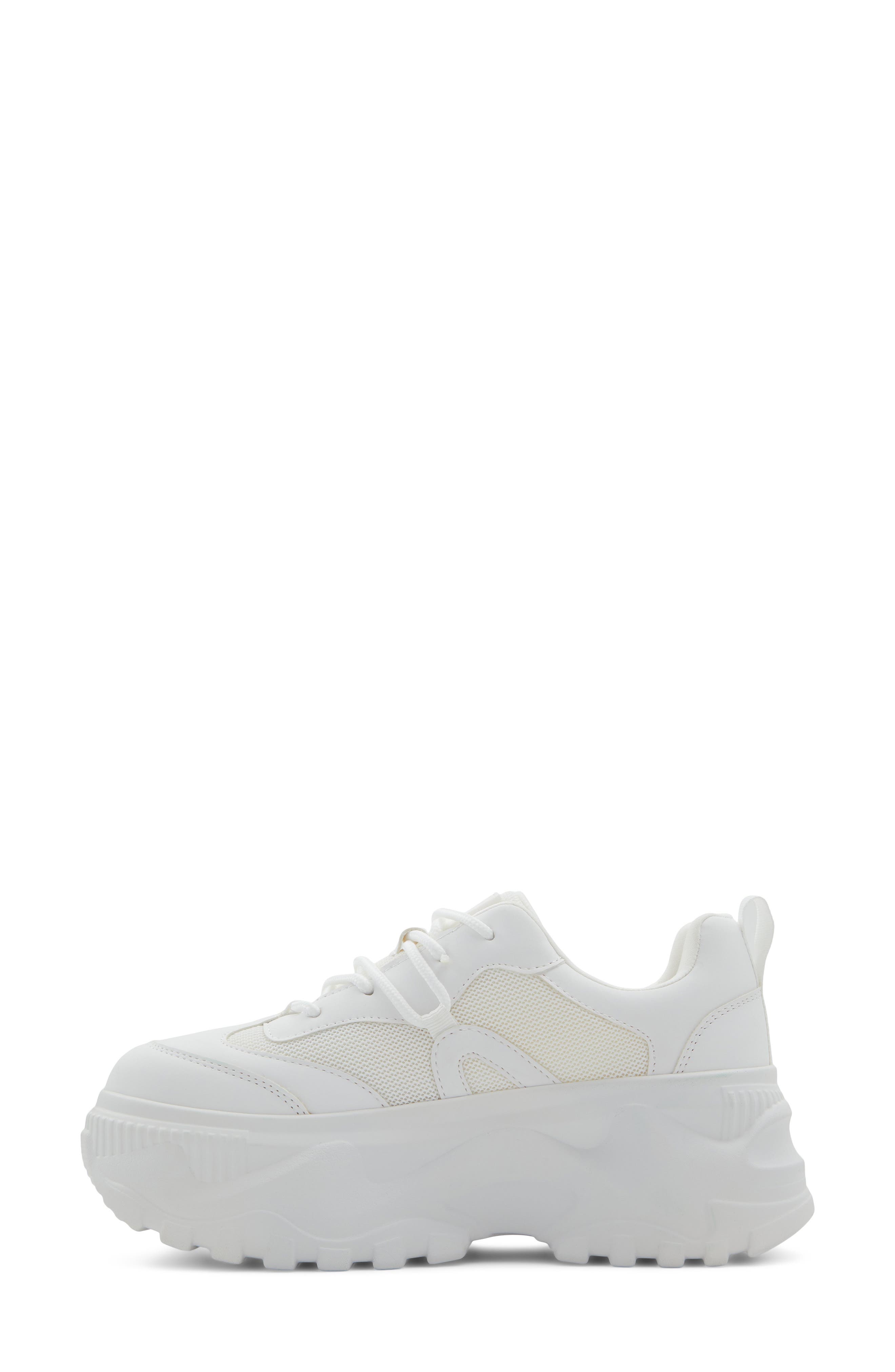 Majorrr Platform Faux Leather Sneaker, Alternate, color, WHITE