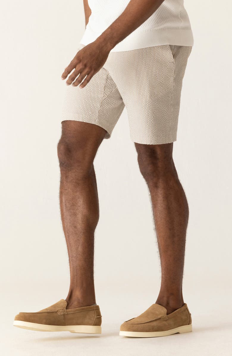 DEKE Oasis Supernatural Stretch Seersucker Bermuda Shorts, Alternate, color, Sand/White