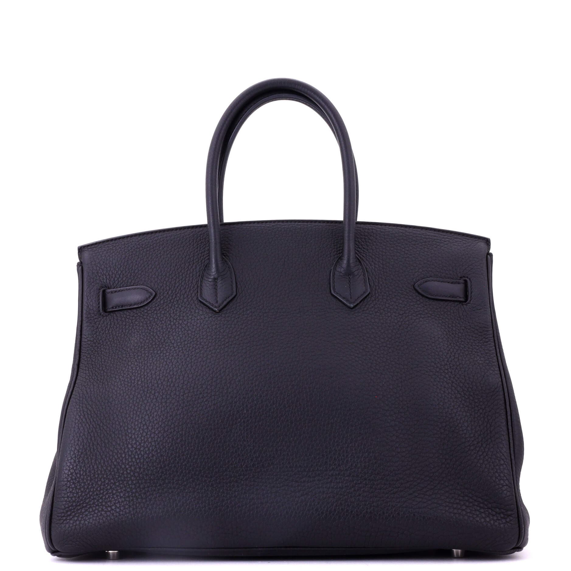 Pre-Owned Hermes Birkin Handbag Black Clemence with Palladium Hardware 35, Alternate, color, 