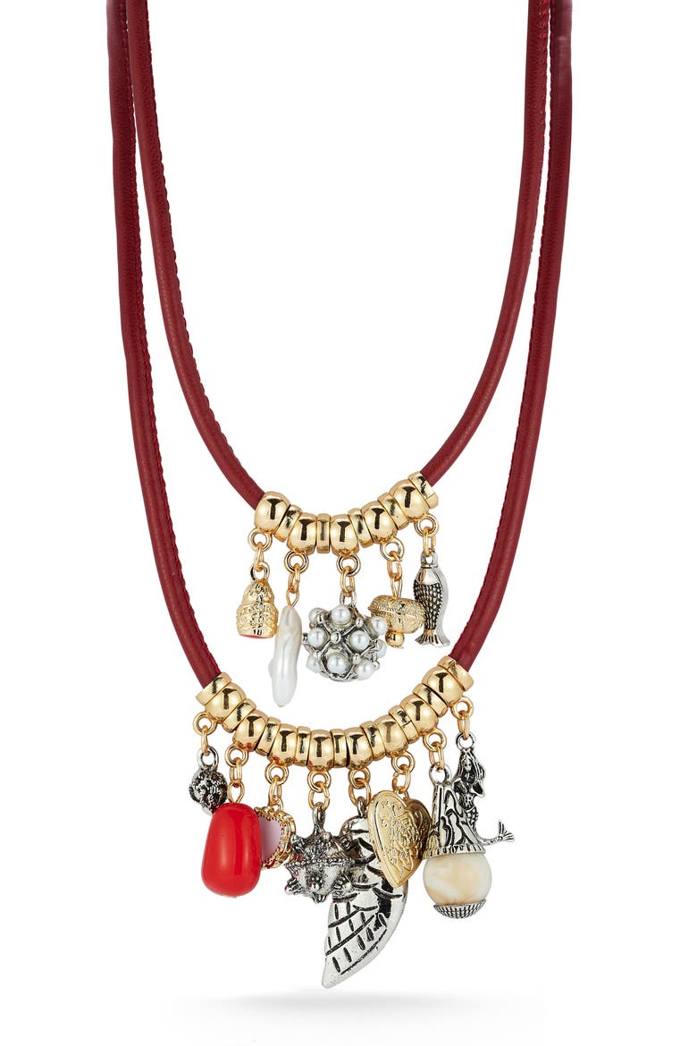 Faux Pearl & Mixed Charm Set of 2 Layered Necklaces, Main, color, GOLD