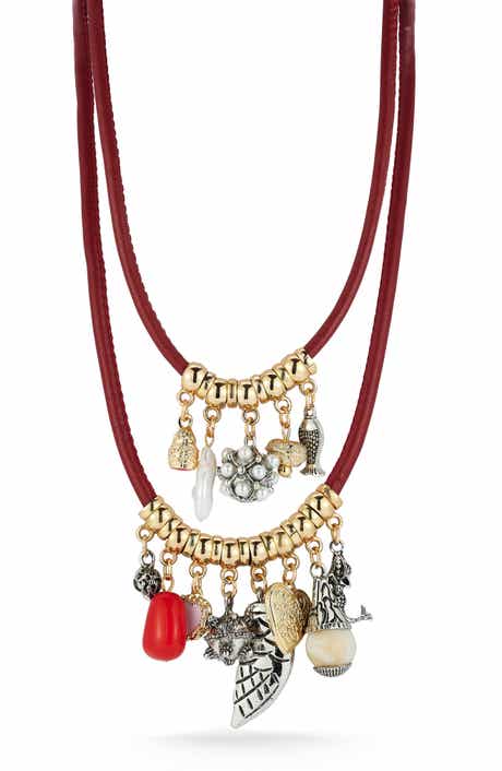 Faux Pearl & Mixed Charm Set of 2 Layered Necklaces
