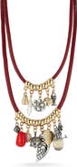 CHLOE AND MADISON Faux Pearl & Mixed Charm Set of 2 Layered Necklaces