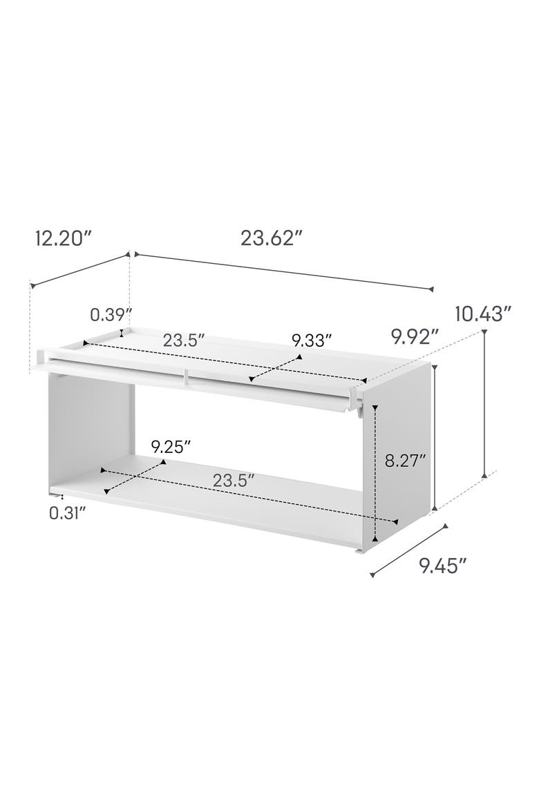 Open-Back Countertop Storage Rack, Alternate, color, WHITE