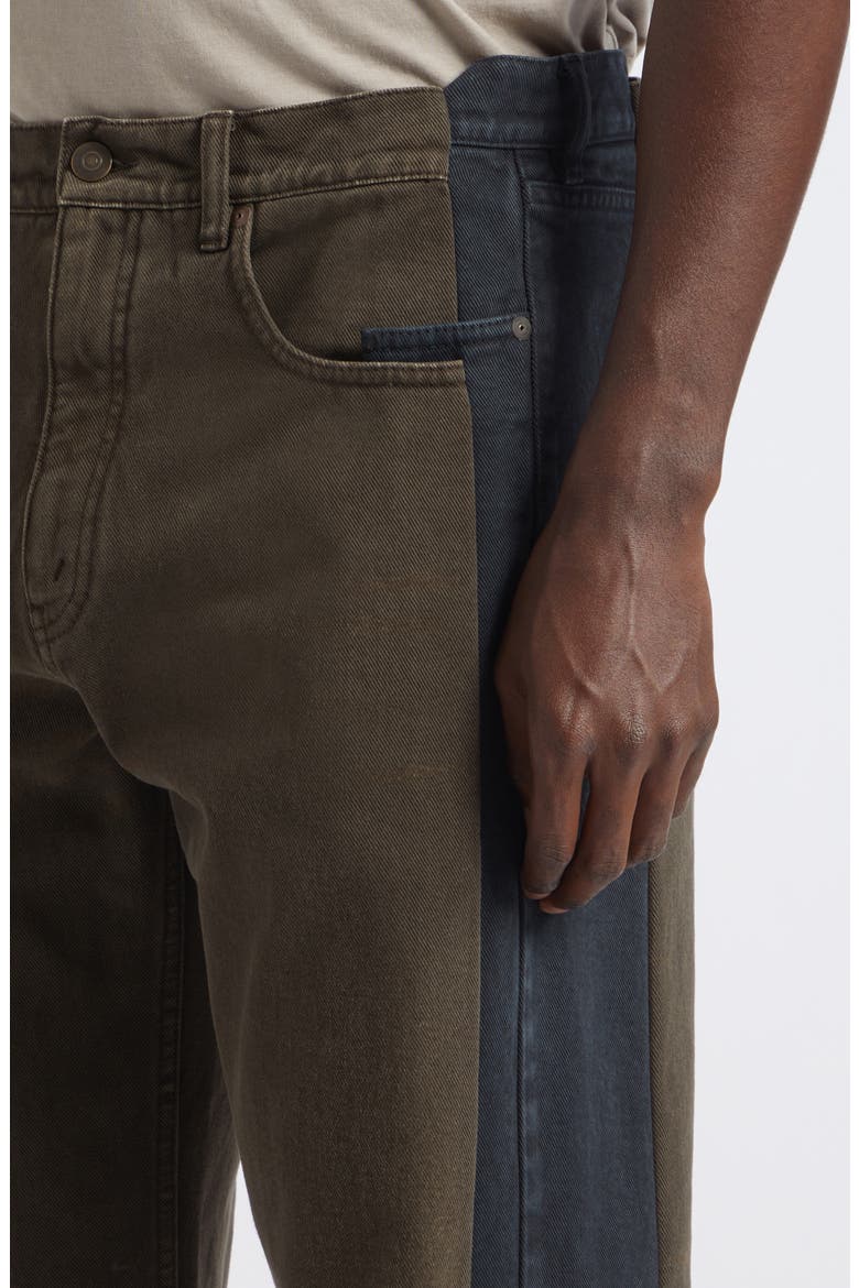 Spliced Straight Leg Jeans, Alternate, color, BLACK / BROWN