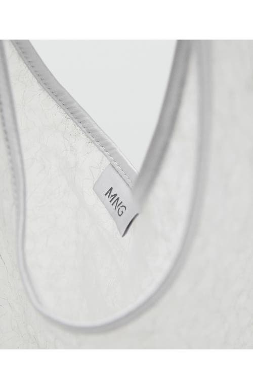 Mango Sequin Shoulder Bag In White