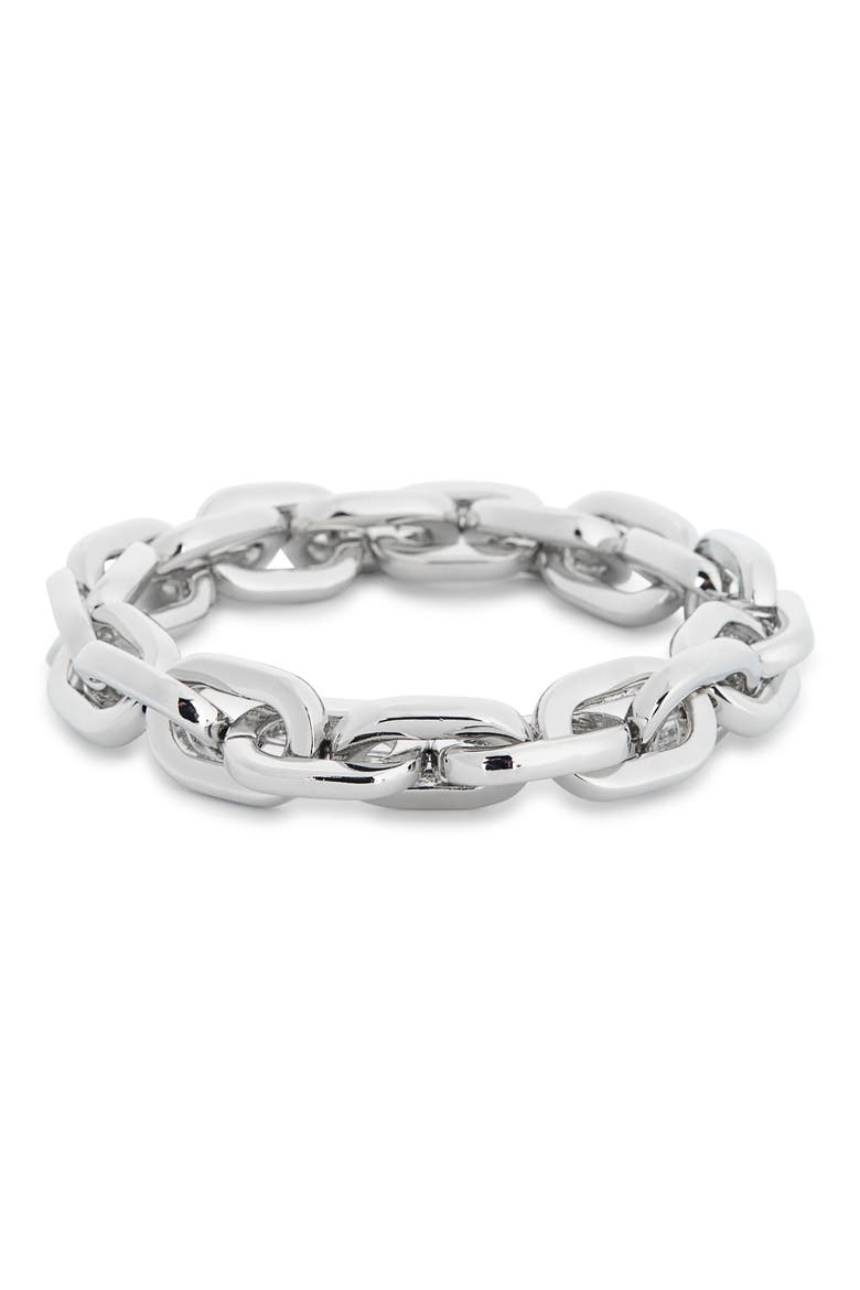 Chunky Link Stretch Bracelet, Main, color, RHODIUM