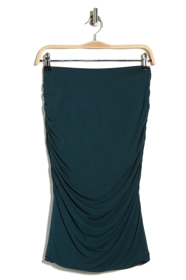 Ruched Stretch Modal Midi Skirt, Alternate, color, HUNTER GREEN