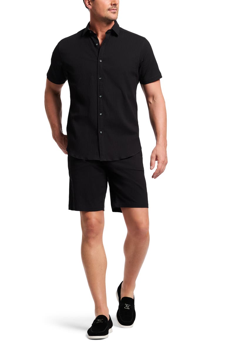 Robert Graham Thresher Seersucker Shorts, Alternate, color, Black