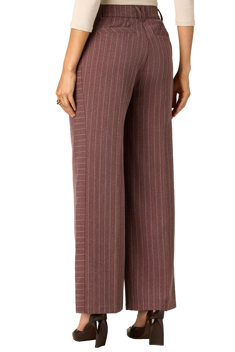 Skyrise Pleated Wide Leg Pants, Alternate, color, ROSE TAUPE WHITE