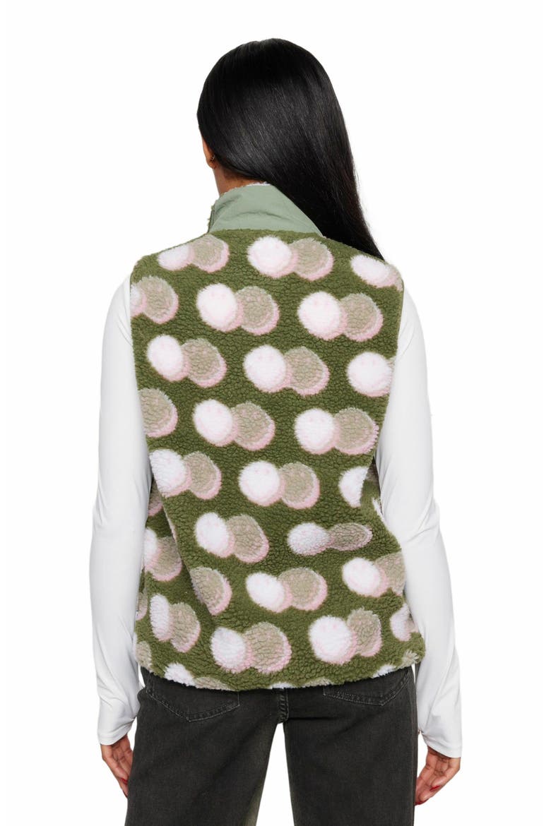 JACQUARD faux shearling VEST, Alternate, color, GREEN