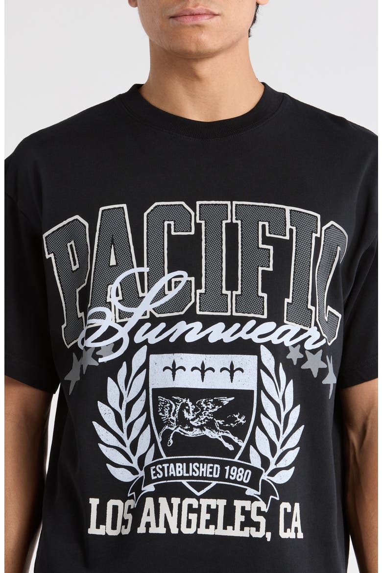 Crest Cotton Graphic T-Shirt, Alternate, color, BLACK