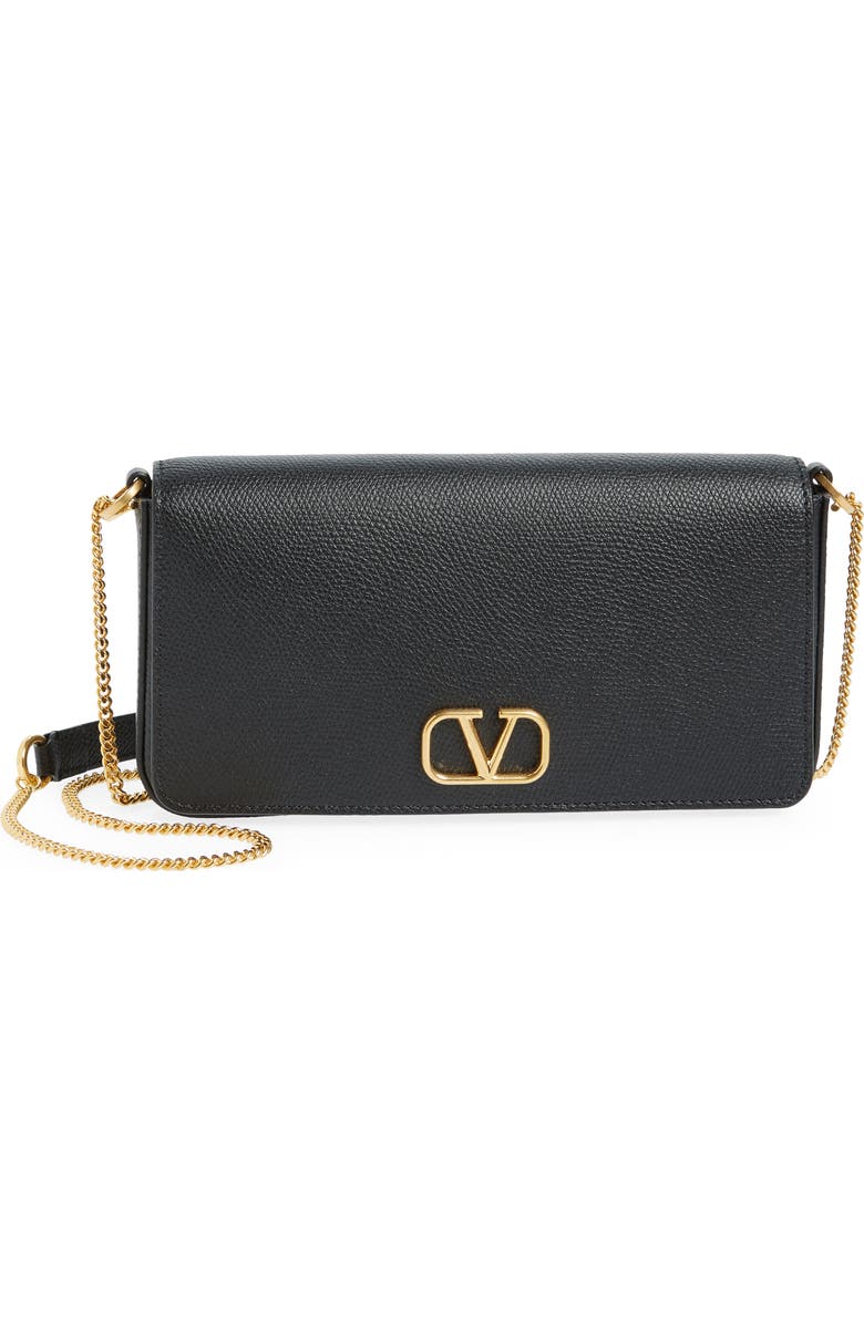 Valentino Garavani VLOGO Leather Crossbody Pouch Bag, Main, color,
