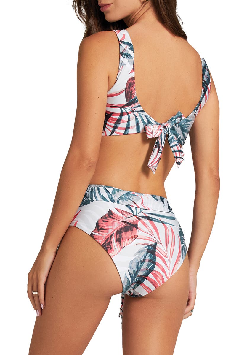 Cosita Linda Tie Bralette Bikini Top, Alternate, color, White Multi
