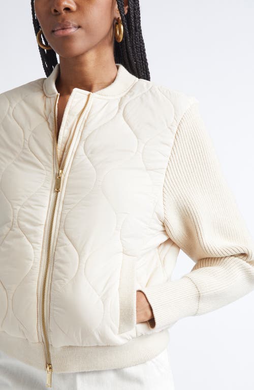 Ramy Brook Miranda Mixed Media Quilted Jacket In White