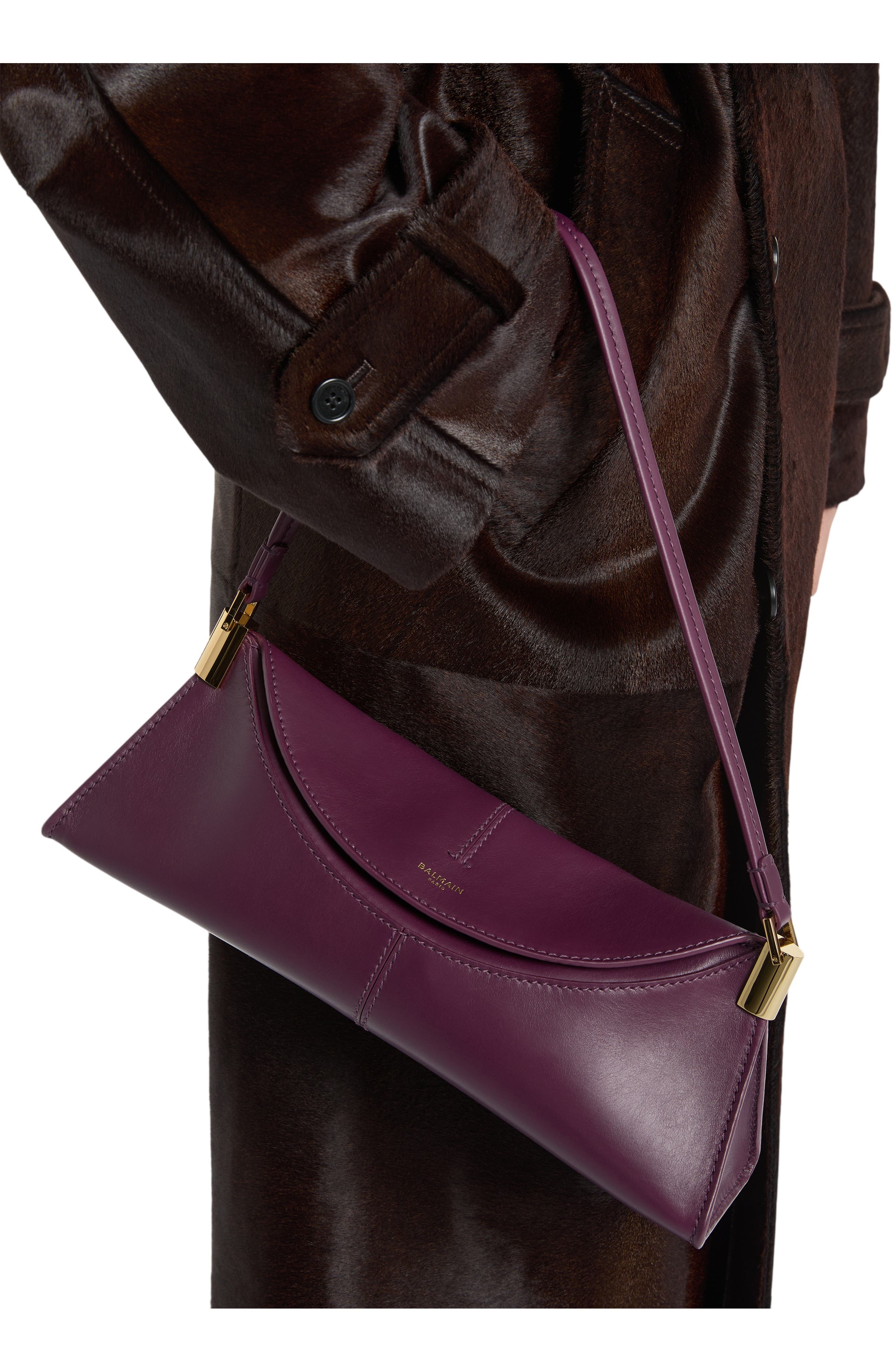 64-83 Small Bag in Smooth Leather, Alternate, color, purple