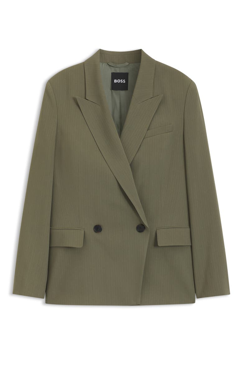 Jaleto Pinstripe Double Breasted Blazer, Alternate, color, TEA LEAF STRIPE