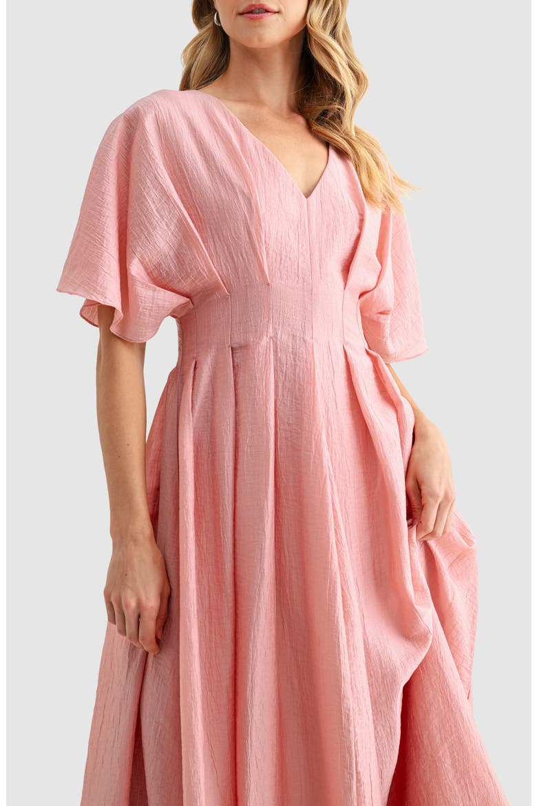 Short Sleeve Fit & Flare Maxi Dress, Alternate, color, BLUSH