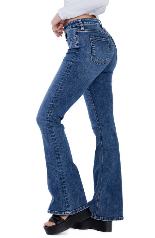 Hint Of Blu Happy High Waist Flare Jeans In Eternal Blue
