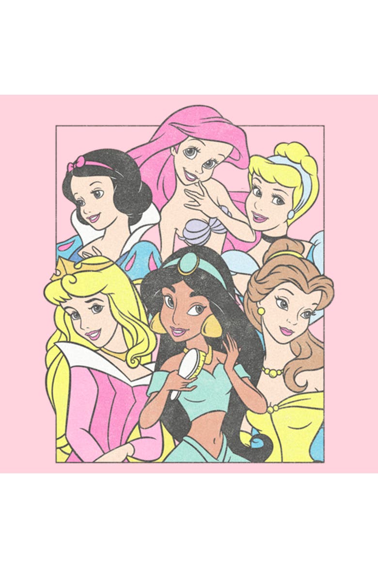 Junior's Disney Retro Princesses  Graphic T-Shirt, Alternate, color, Light Pink