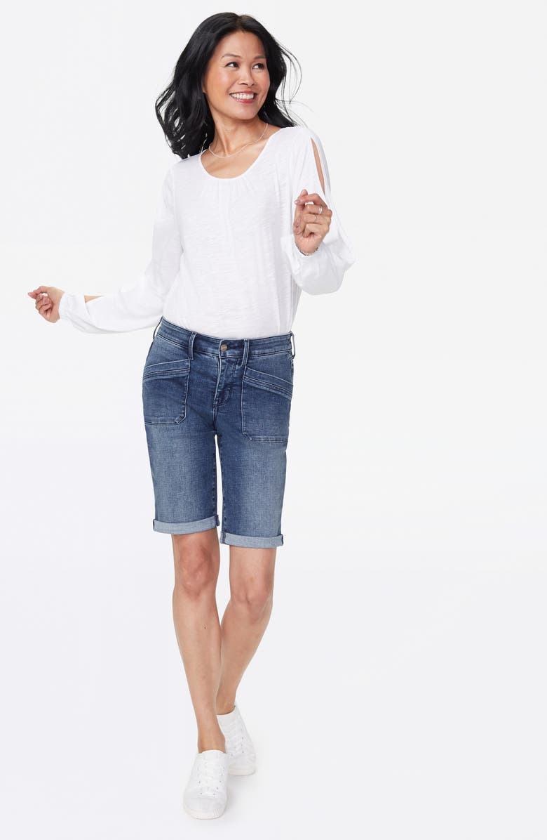 NYDJ Utility Pocket Rolled Cuff Denim Shorts, Alternate, color, 