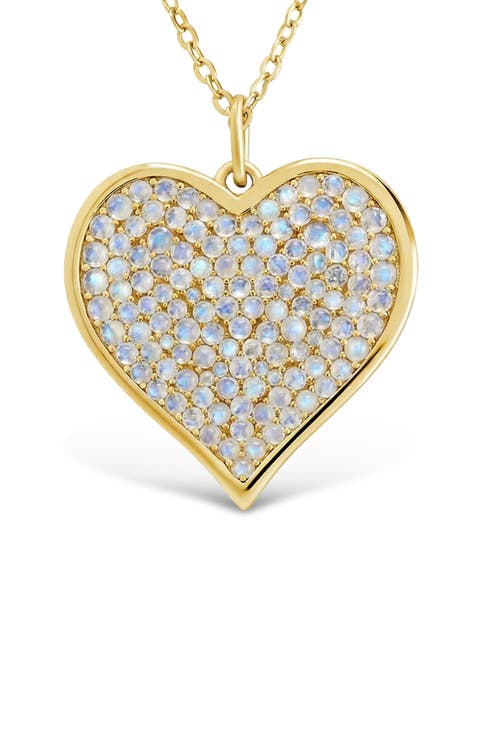 Sterling Silver Moonstone Heart Pendant Necklace