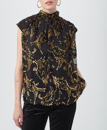 ito fukuoka】 作家 flare collar tops black
