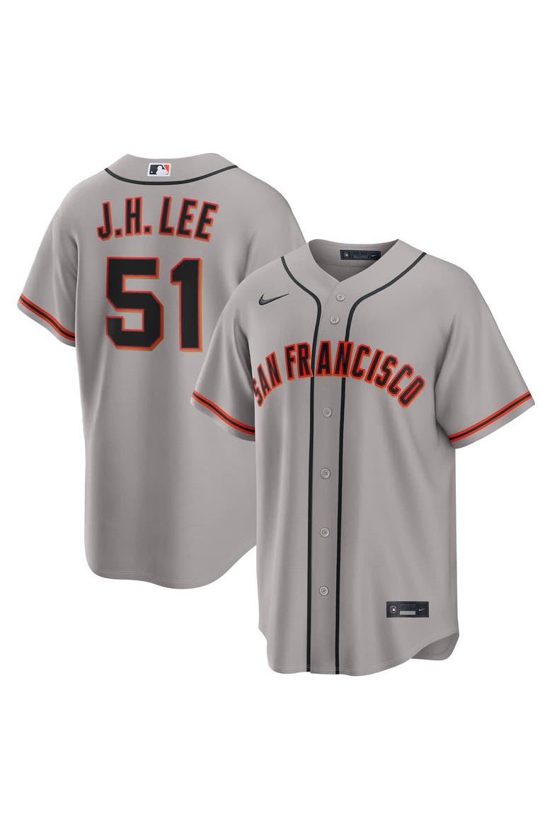 Men's Nike Jung Hoo Lee Gray San Francisco Giants Road Replica Jersey, Main, color, Gray