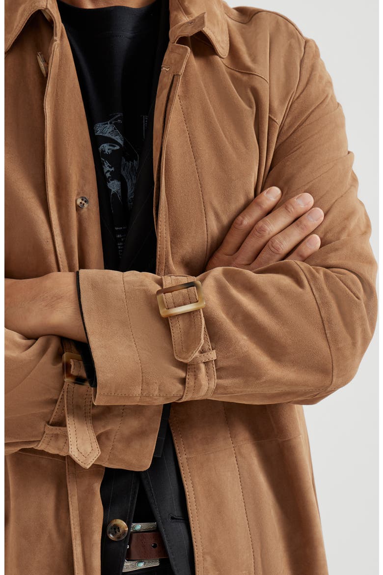 Suede outerwear, Alternate, color, Biscuit