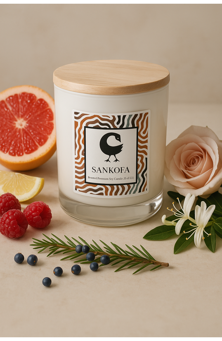 Zansette Home Sankofa Candle 8oz, Main, color, White