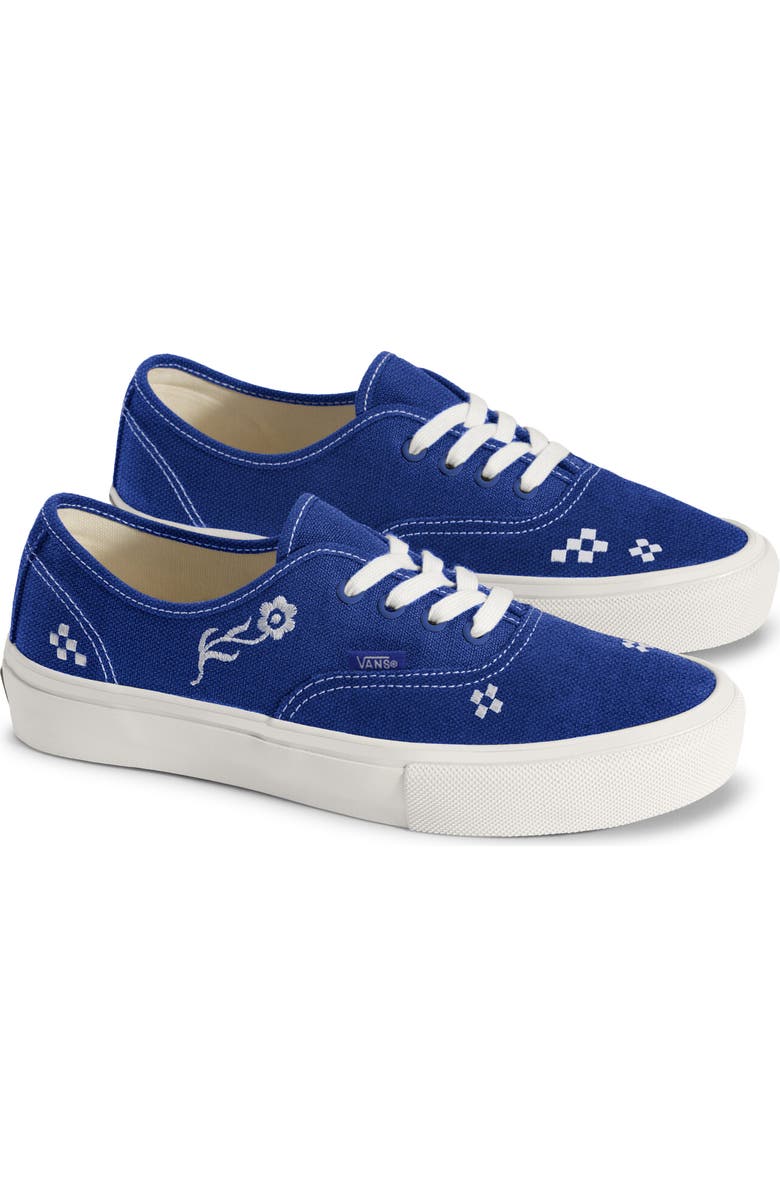 Vans Gender Inclusive Authentic Sneaker, Main, color, Embroidery Blue/ Marshmallow